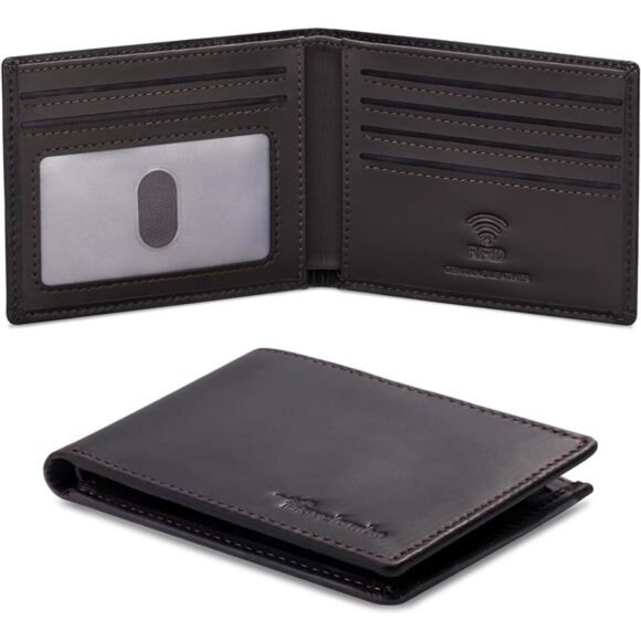 Wallet for Men Real Leather Brown - Picture 1 of 6